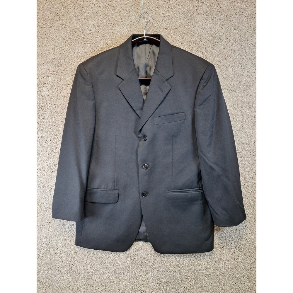 Jones New York Blazer Jacket Mens S-38 Black Lined Single Breasted Formal